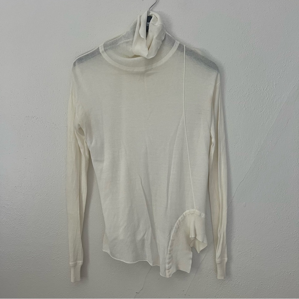 RACHEL ROY White Cram Turtleneck Size Small